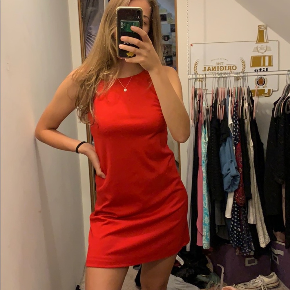 ASOS Red backless dress